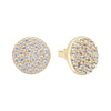 Yellow Gold Cubic Zirconia Circle Stud Earrings.