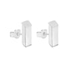 White Gold Bar Stud Earrings.