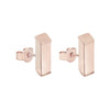 Rose Gold Bar Stud Earrings.