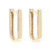 Yellow Gold Rectangle Huggie Earrings.