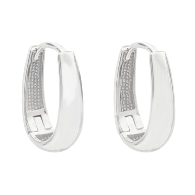 White Gold Huggie Earrings.