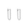 White Gold Twisted Huggie Earrings.