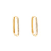 Yellow Gold Cubic Zirconia Huggie Earrings.