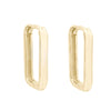 Yellow Gold Rectangular Huggie Earrings.