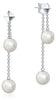 Sterling Silver Pearl Double Drop Earrings