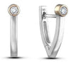 Sterling Silver Yellow Gold Accent Canadian Diamond Lever Back Earrings.