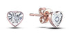 Rose Gold Canadian Diamond Heart Stud Earrings.