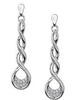 Sterling Silver Diamond Drop Earrings.