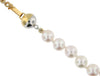 Cultured Akoya Pearl Necklace. 6.5 - 7.0mm Pearls. 18 Inch Knotted Strand. Yellow Gold Oyster Clasp.