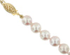 Cultured Akoya Pearl Necklace. 7.0 - 7.5mm Pearls. 18 Inch Knotted Strand., Yellow Gold Clasp.