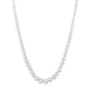 Cultured Freshwater Pearl Necklace. 4.0 - 8.0mm Graduated Pearls.19 Inch Knotted Strand., Yellow Gold Clasp.