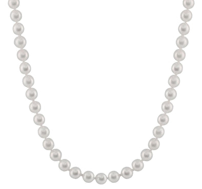 Cultured Akoya6.0 - 6.5mm Pearls.18 Inch Knotted Strand., Yellow Gold Clasp.