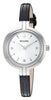 Bulova Ladies Silver Tone, Leather Strap Diamond Dial Quartz Watch -