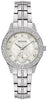 Bulova Ladies Silver Tone, Stainless Steel Bracelet Swarovski Crystal, 30m 3ATM Water Resistant Quartz Watch -