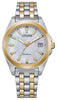 Citizen Ladies Two Tone, Stainless Steel Bracelet Date Only, Sapphire Crystal, 100m 10ATM Water Resistant, Mother of Pearl Dial Eco-Drive Watch -