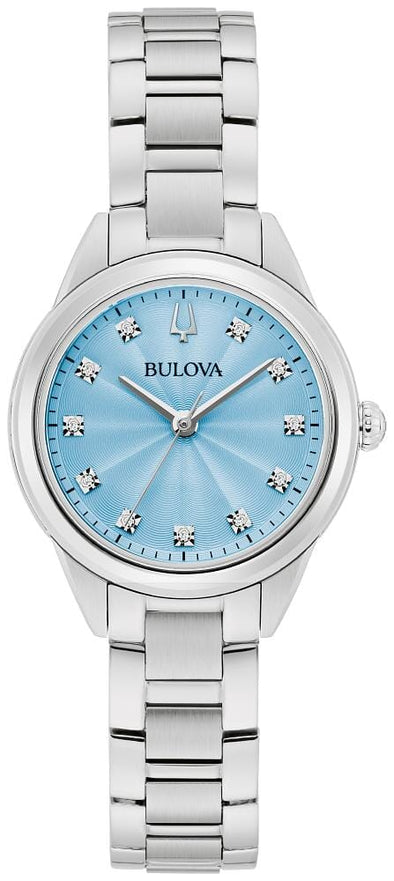 Bulova Ladies Silver Tone, Stainless Steel Bracelet Sapphire Crystal Quartz Watch -