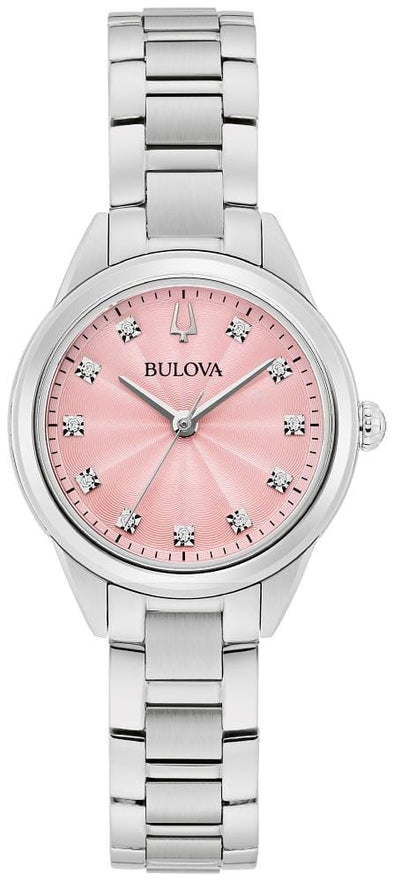 Bulova Ladies Silver Tone, Stainless Steel Bracelet Sapphire Crystal Quartz Watch -