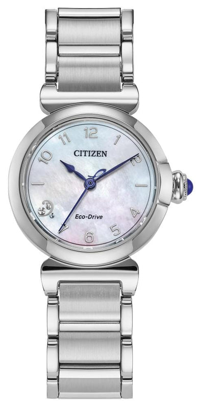 Citizen Ladies Silver Tone, Stainless Steel Bracelet Sapphire Crystal, 50m 5ATM Water Resistant, Mother of Pearl Dial Eco-Drive Watch -