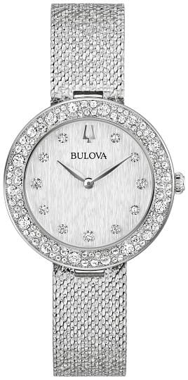 Bulova Ladies Silver Tone, Stainless Steel Bracelet Sapphire Crystal, 30m 3ATM Water Resistant Quartz Watch -