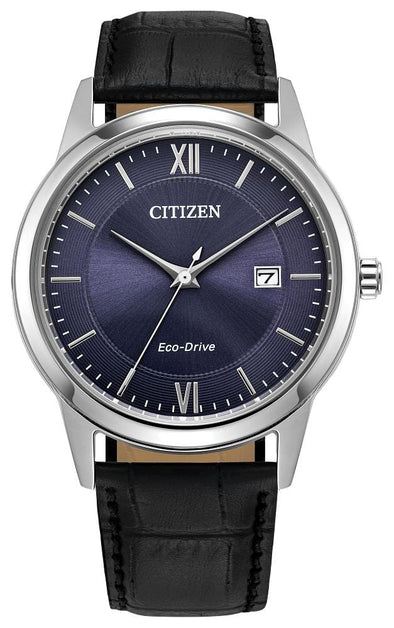 Citizen Gents Leather Strap Date Only Eco-Drive Watch -