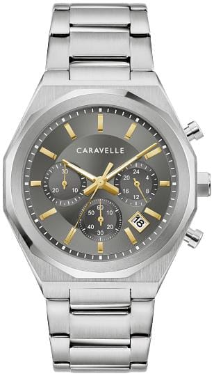 Caravelle Gents Two Tone, Stainless Steel Bracelet Date Only, 30m 3ATM Water Resistant, 24 Hour Dial Quartz Watch -