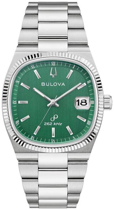 Bulova Gents Silver Tone, Stainless Steel Bracelet Date Only, Sapphire Crystal, 30m 3ATM Water Resistant Precisionist Quartz Watch -