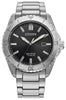 Citizen Gents Silver Tone, Titanium Date Only, 100m 10ATM Water Resistant Eco-Drive Watch -