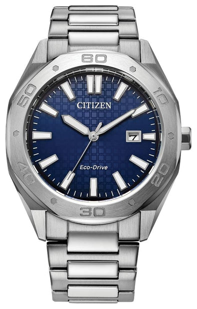 Citizen Gents Silver Tone Date Only, 100m 10ATM Water Resistant Eco-Drive Watch -