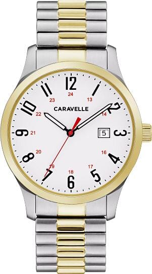 Caravelle New York Gents Two Tone, Expansion Bracelet Date Only Quartz Watch -