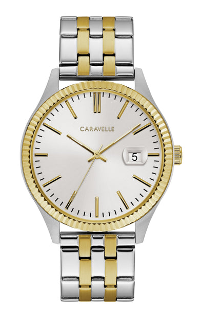 Caravelle Gents Two Tone, Stainless Steel Bracelet Date Only Quartz Watch -