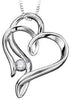 Sterling Silver Canadian Diamond Heart Pendant Necklace.