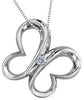 Sterling Silver Canadian Diamond "Butterfly" Pendant Necklace.