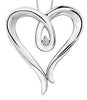 Sterling Silver Canadian Diamond Heart Pendant Necklace.