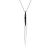 Sterling Silver Black Spinel Spiked Pendant Necklace.