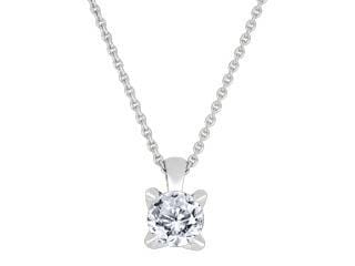 Sterling Silver Lab-Grown Diamond Drop Pendant Necklace.