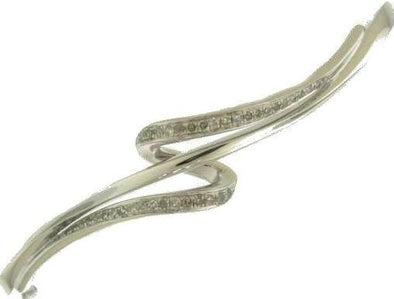 Sterling Silver Diamond Bangle Bracelet.