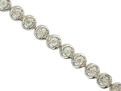 Sterling Silver Diamond Tennis Bracelet.