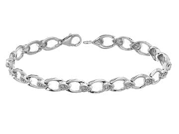 Sterling Silver Diamond Tennis Bracelet.