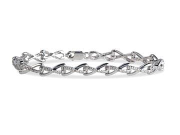 Sterling Silver Diamond Tennis Bracelet.