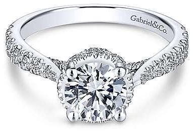 White Gold Engagement Ring. Featuring A Signature Created Lab Grown Center Diamond And Earth Mined Accent Diamonds.