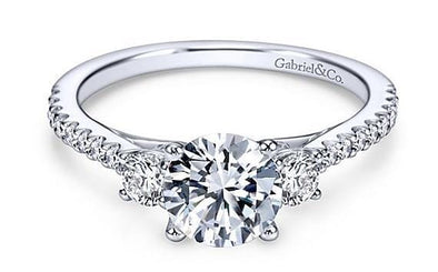 White Gold Engagement Ring. Featuring A Signature Created Lab Grown Center Diamond And Earth Mined Accent Diamonds.