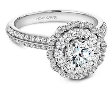 White Gold Engagement Ring. Featuring A Signature Created Lab Grown Center Diamond And Earth Mined Accent Diamonds.