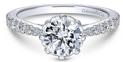 White Gold Engagement Ring. Featuring A Signature Created Lab Grown Center Diamond And Earth Mined Accent Diamonds.