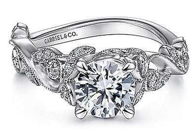 White Gold Engagement Ring. Featuring A Signature Created Lab Grown Center Diamond And Earth Mined Accent Diamonds.