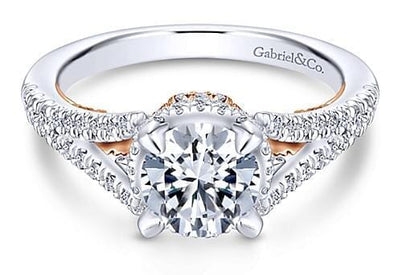 White Gold Engagement Ring. Featuring A Signature Created Lab Grown Center Diamond And Earth Mined Accent Diamonds.