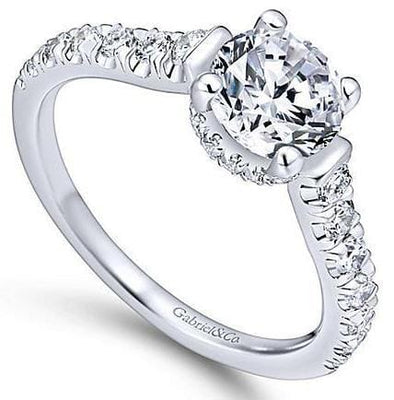 White Gold Engagement Ring. Featuring A Signature Created Lab Grown Center Diamond And Earth Mined Accent Diamonds.