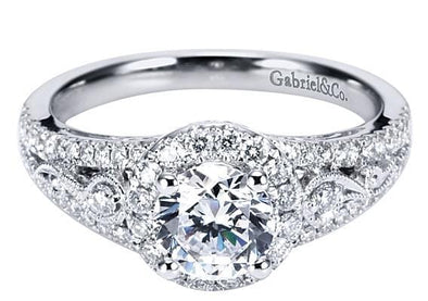 White Gold Engagement Ring. Featuring A Signature Created Lab Grown Center Diamond And Earth Mined Accent Diamonds.