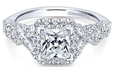 White Gold Engagement Ring. Featuring A Signature Created Lab Grown Center Diamond And Earth Mined Accent Diamonds.