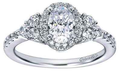 White Gold Engagement Ring. Featuring A Signature Created Lab Grown Center Diamond And Earth Mined Accent Diamonds.