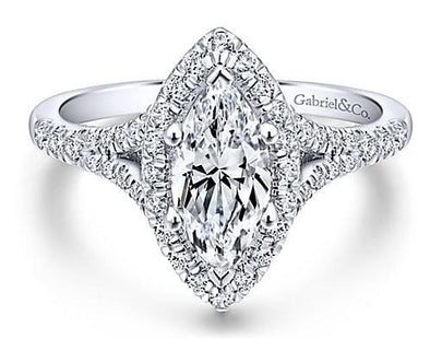 White Gold Engagement Ring. Featuring A Signature Created Lab Grown Center Diamond And Earth Mined Accent Diamonds.